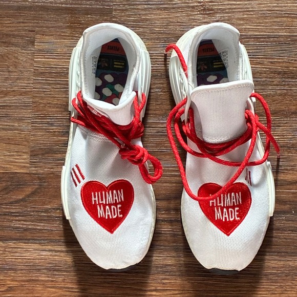 adidas Other - Adidas Pharrell Williams Human Made Hu NMD Shoes Mens Size 10 White Red EF7223